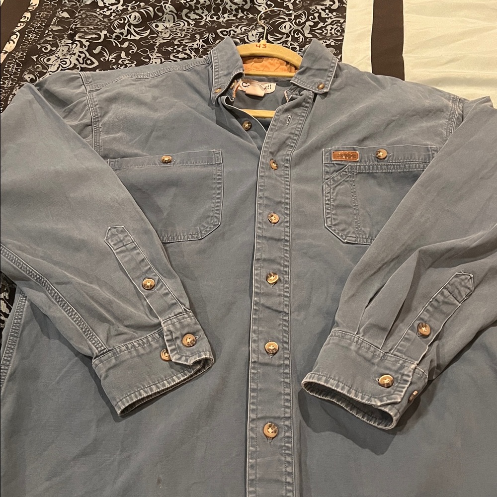 Carhartt Men's Casual Blue Button Down Shirt, nice, size small - Picture 6 of 6